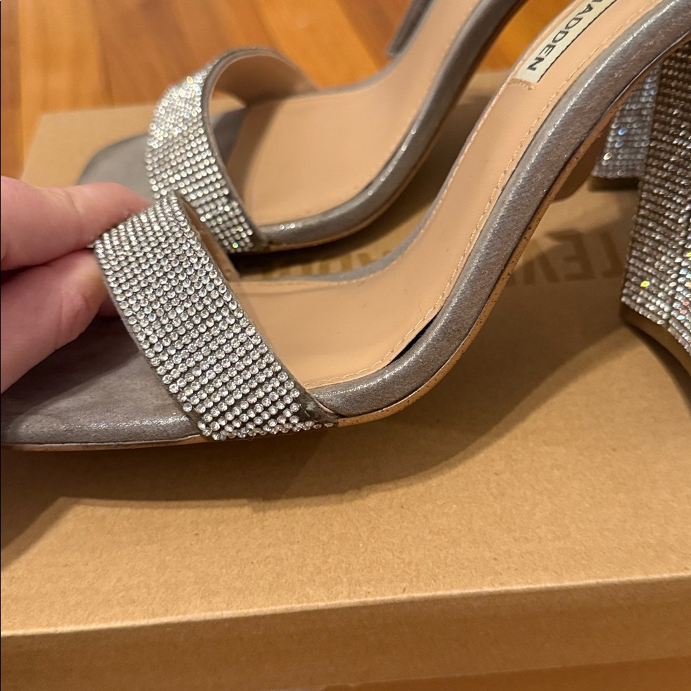 Steve Madden Rhinestone Block Heels - Picture 4 of 8